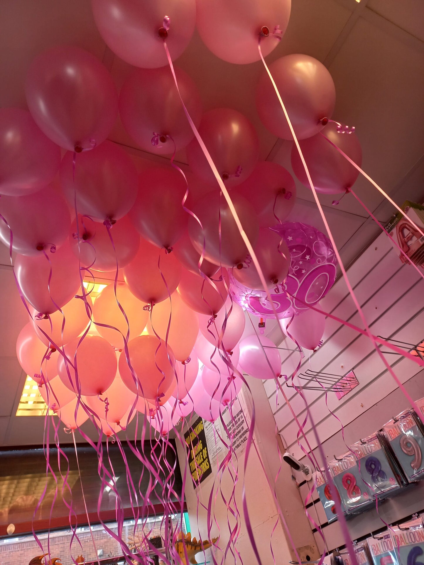 50 Helium Ceiling Balloons with string