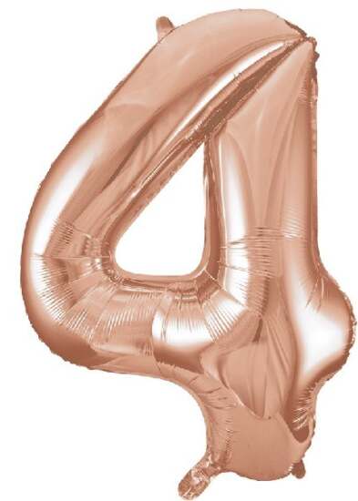 34" Rose Gold Foil Number 4 Helium Balloon