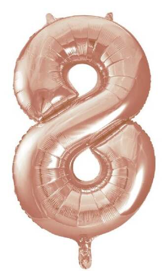 34" Rose Gold Foil Number 8 Helium Balloon