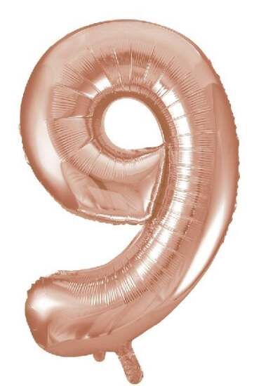 34" Rose Gold Foil Number 9 Helium Balloon