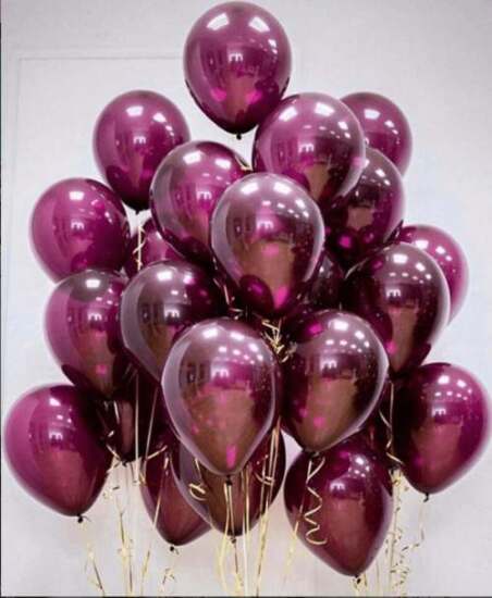 Burgundy Metallic Balloons Bouquet