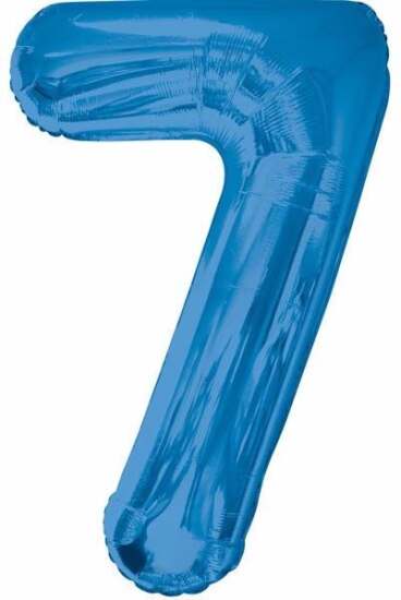 Blue Foil Number 7 Helium Balloon 34"