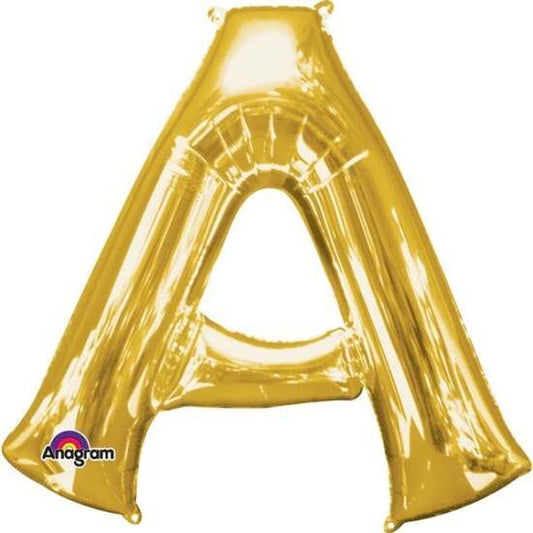 Gold Letter A Helium Foil Balloon