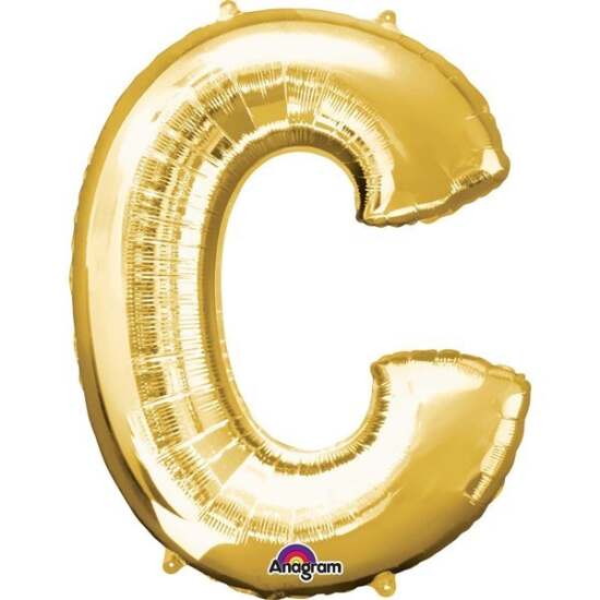 Gold Letter C Helium Foil Balloon