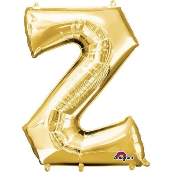 Gold Letter Z Helium Foil Balloon