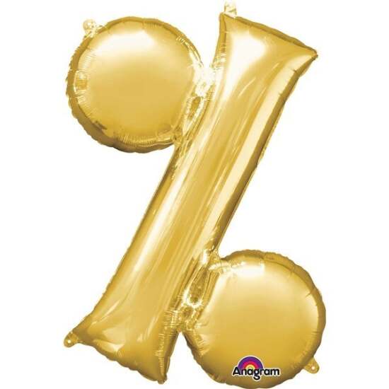 Gold % Helium Foil Balloon