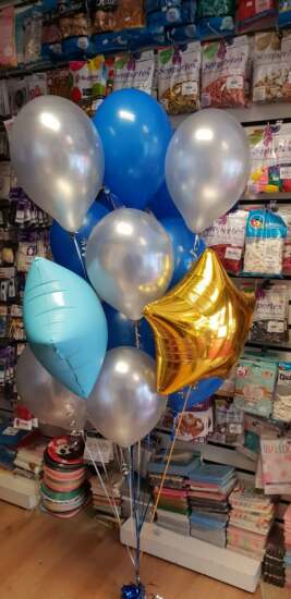 Blue and Silver Latex with Star Balloons