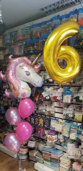 Unicorn, Number and Latex Balloon