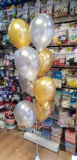 Gold and Silver Balloon Bouquet