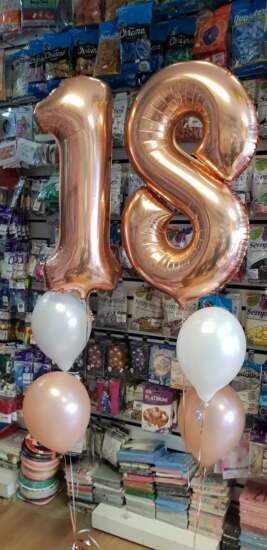 Rose Gold Helium with Latex Balloon