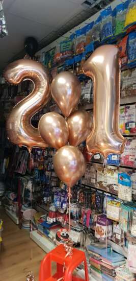 Rose Gold 21 Helium and Latex Balloon