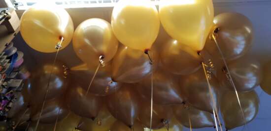 50 Gold Helium Ceiling Balloons