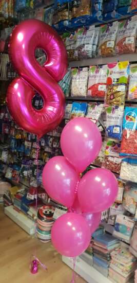 Birthday Pink Foil and Latex Balloons