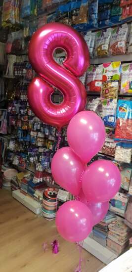 Birthday Pink Foil and Latex Balloons