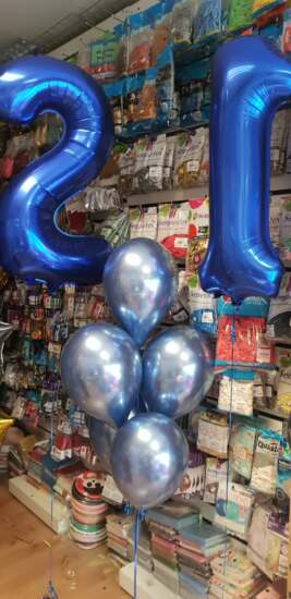 Birthday Blue Foil and Chrome Balloons