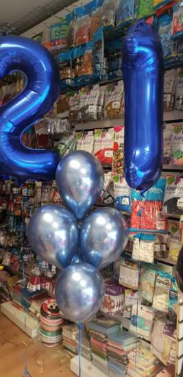 Birthday Blue Foil and Chrome Balloons