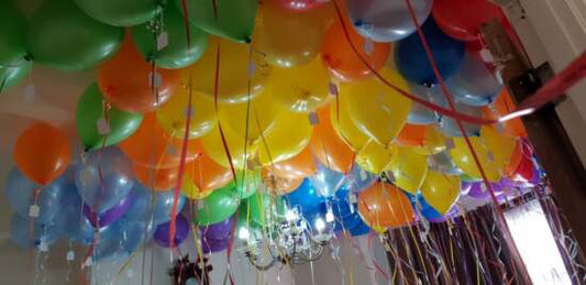 100 Multicoloured Ceiling Balloon