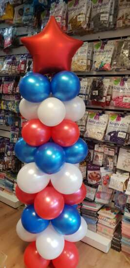 Balloon Pillar USA Flag Colours