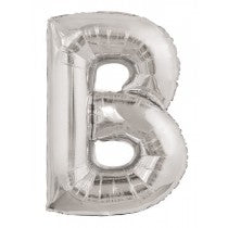 Silver Letter B Helium Foil Balloon