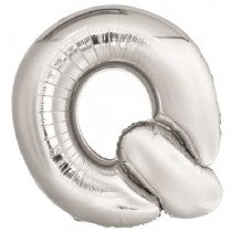 Silver Letter Q Helium Foil Balloon