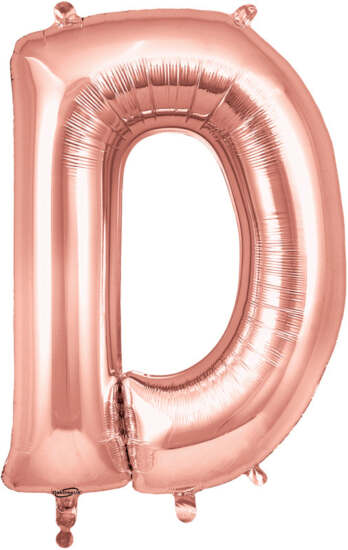 Rose Gold Letters Helium Foil Balloon   Rose Gold D