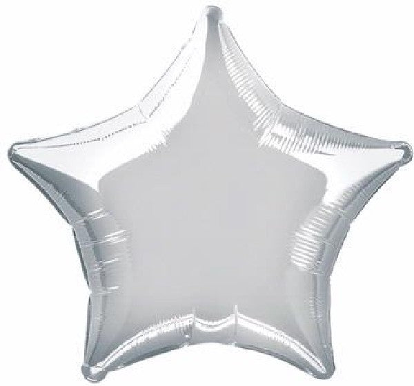 Silver Star Foil Helium Balloon