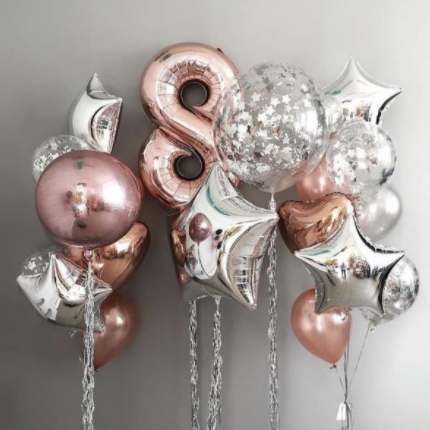 Rose Gold & Silver Balloons