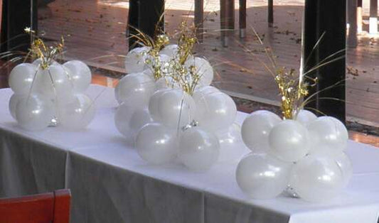 Wedding Cluster of White Balloons