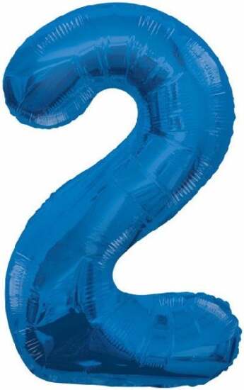 Blue Foil Number 2 Helium Balloon 34"