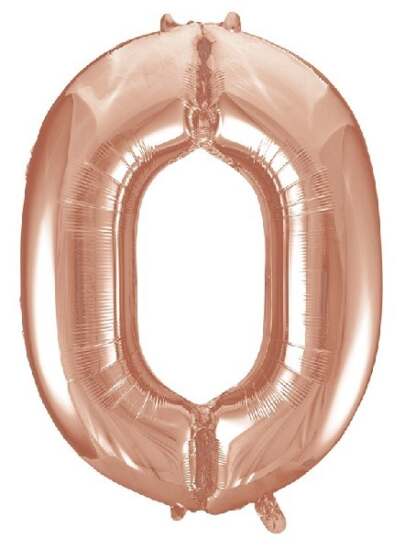 34" Rose Gold Foil Number 0 Helium Balloon